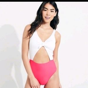 Hollister color block one piece swimsuit